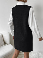 V-neck Sleeveless Sweater Dress Pockets (14)