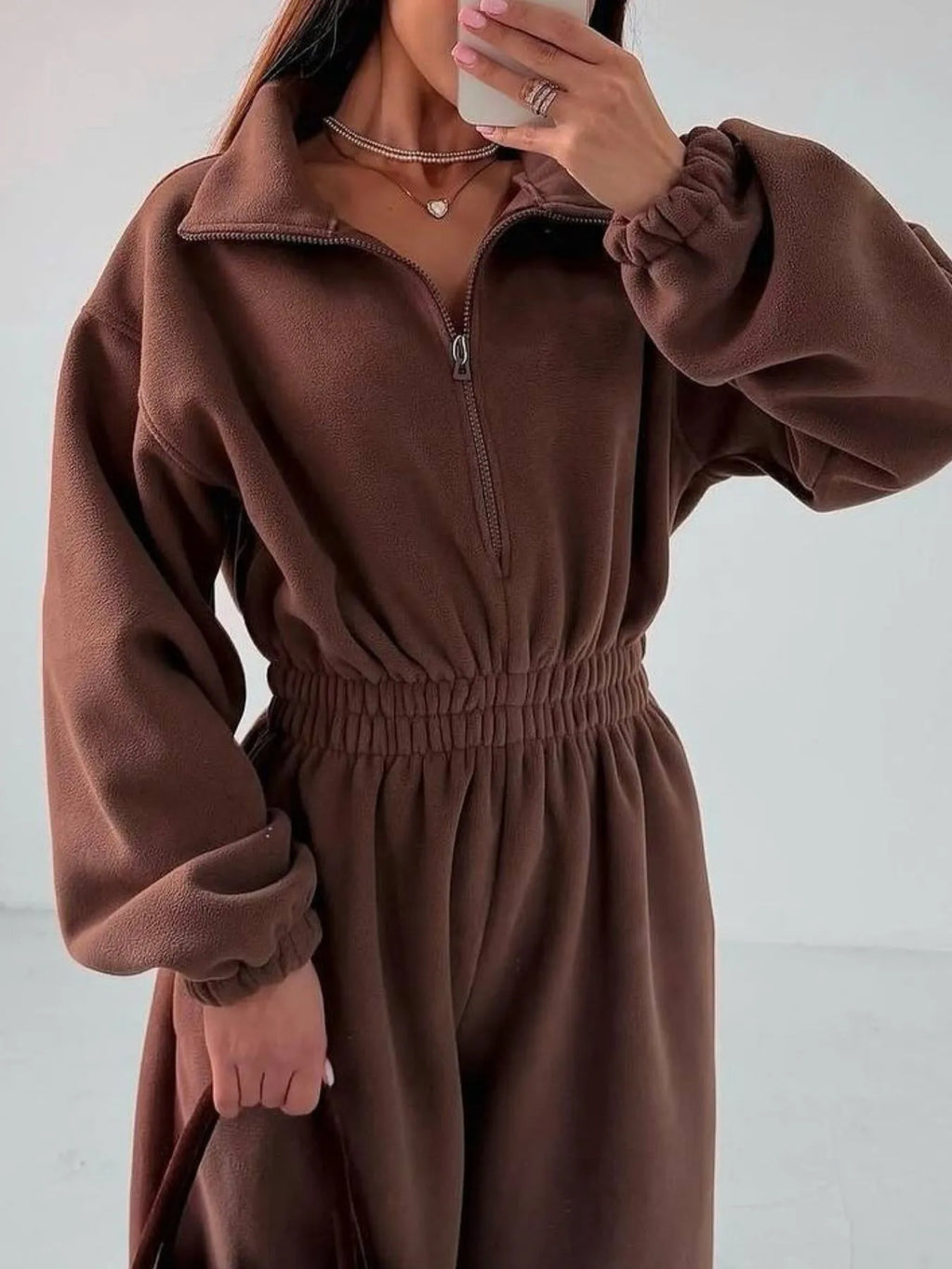 Zip Front Long Sleeve Jumpsuit (4)