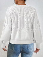 Cable Knit Long Sleeve Sweater (6)