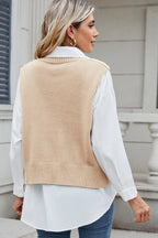Cable-knit V-neck Sweater Vest (9)