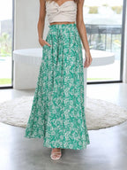 Drawstring Paperbag Waist Printed Wide Leg Pants (15)