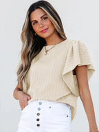 Round Neck Ruffle Sleeve Top (11)
