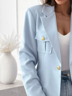 Lapel Collar One Button Blazer (8)