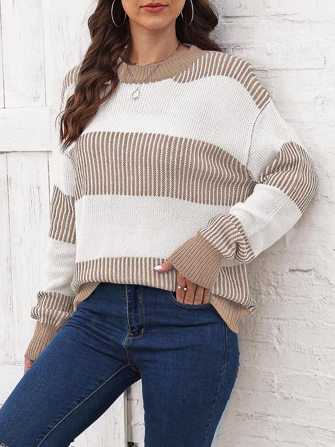 Full Size Round Neck Drop Shoulder Sweater (11)