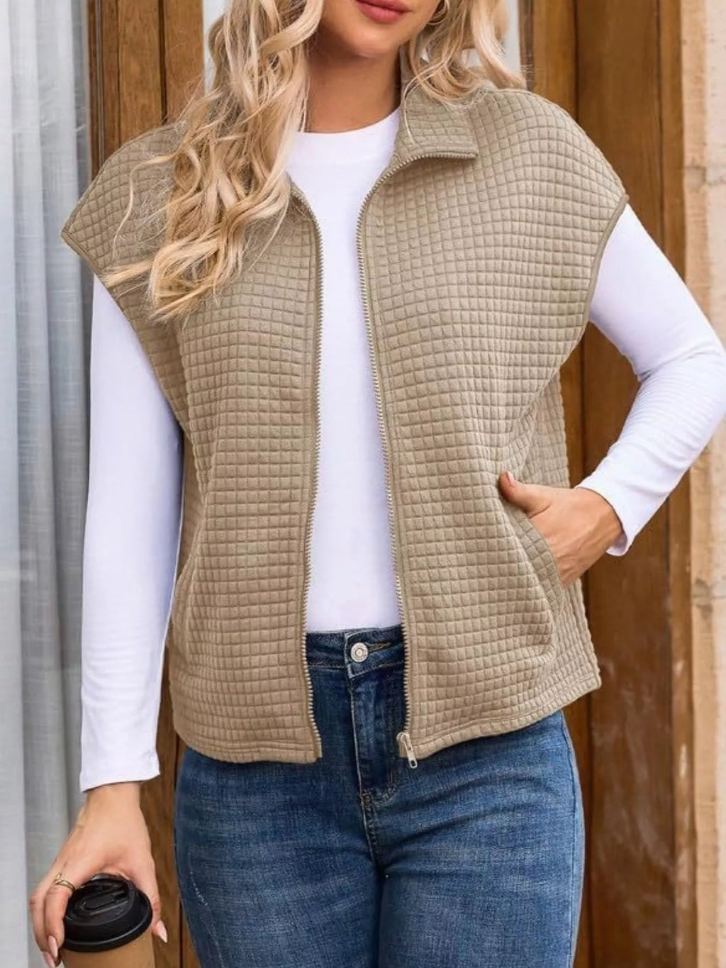 Zip-up Vest Coat