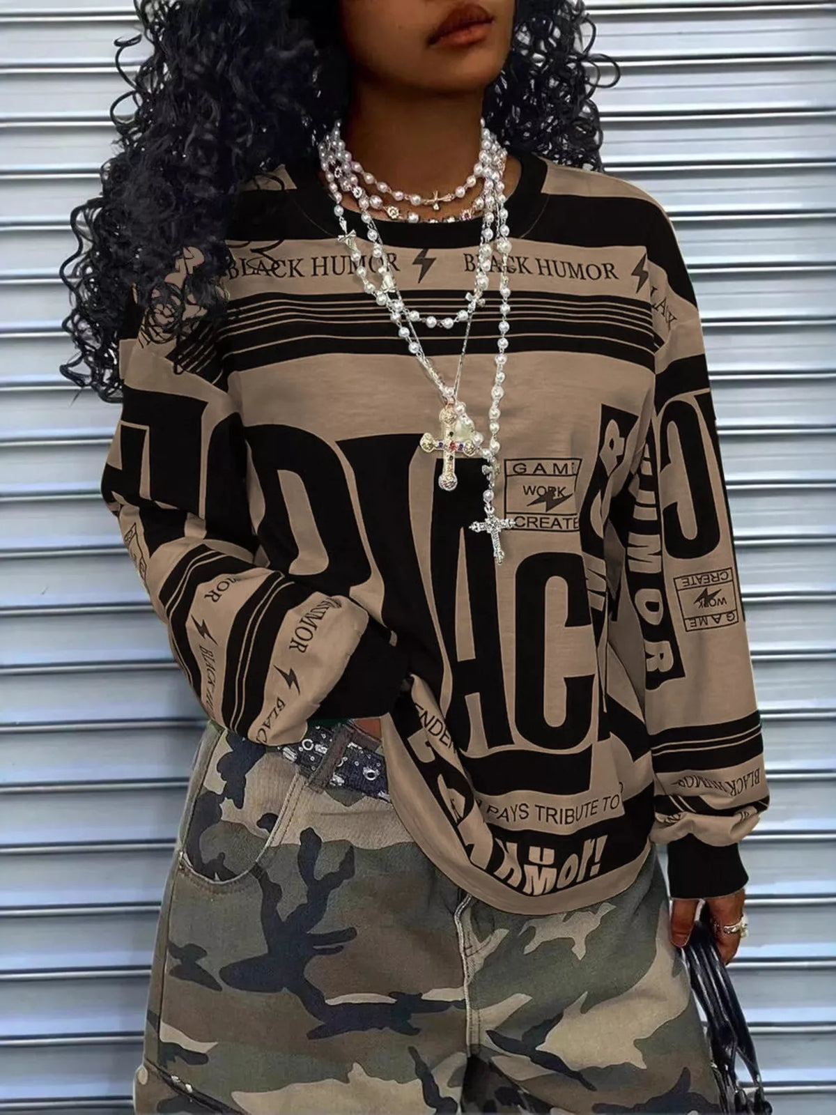 Printed Drop Shoulder Long Sleeve T-shirt (6)