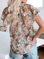 Full Size Floral Print V-neck Shirt Plus (11)