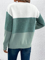 Block Drop Shoulder Long Sleeve Sweater (4)