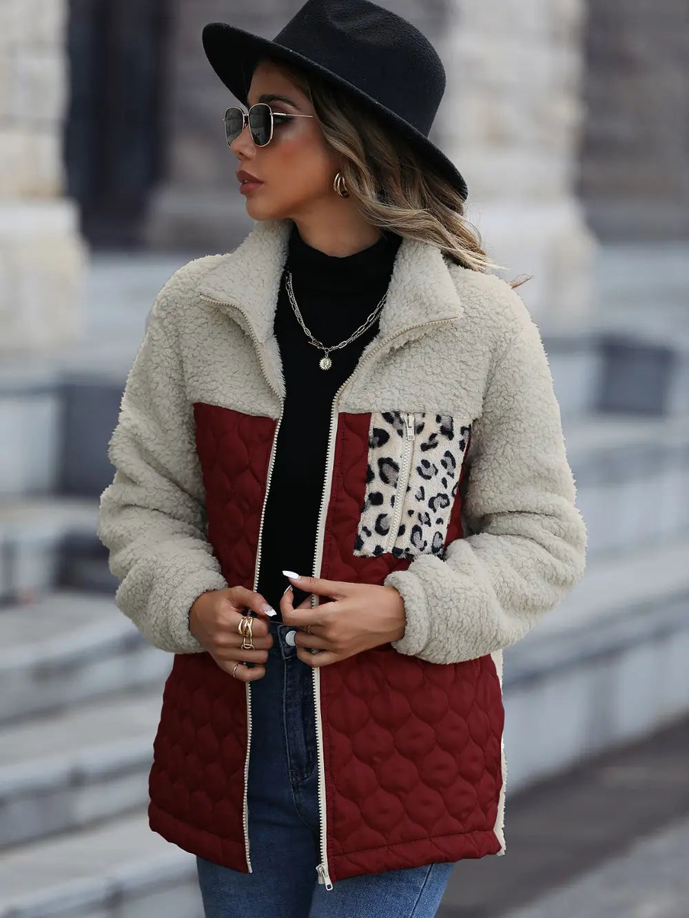Leopard Block Zip-up Jacket (8)