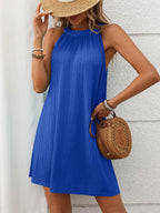 Textured Grecian Neck Mini Dress (17)