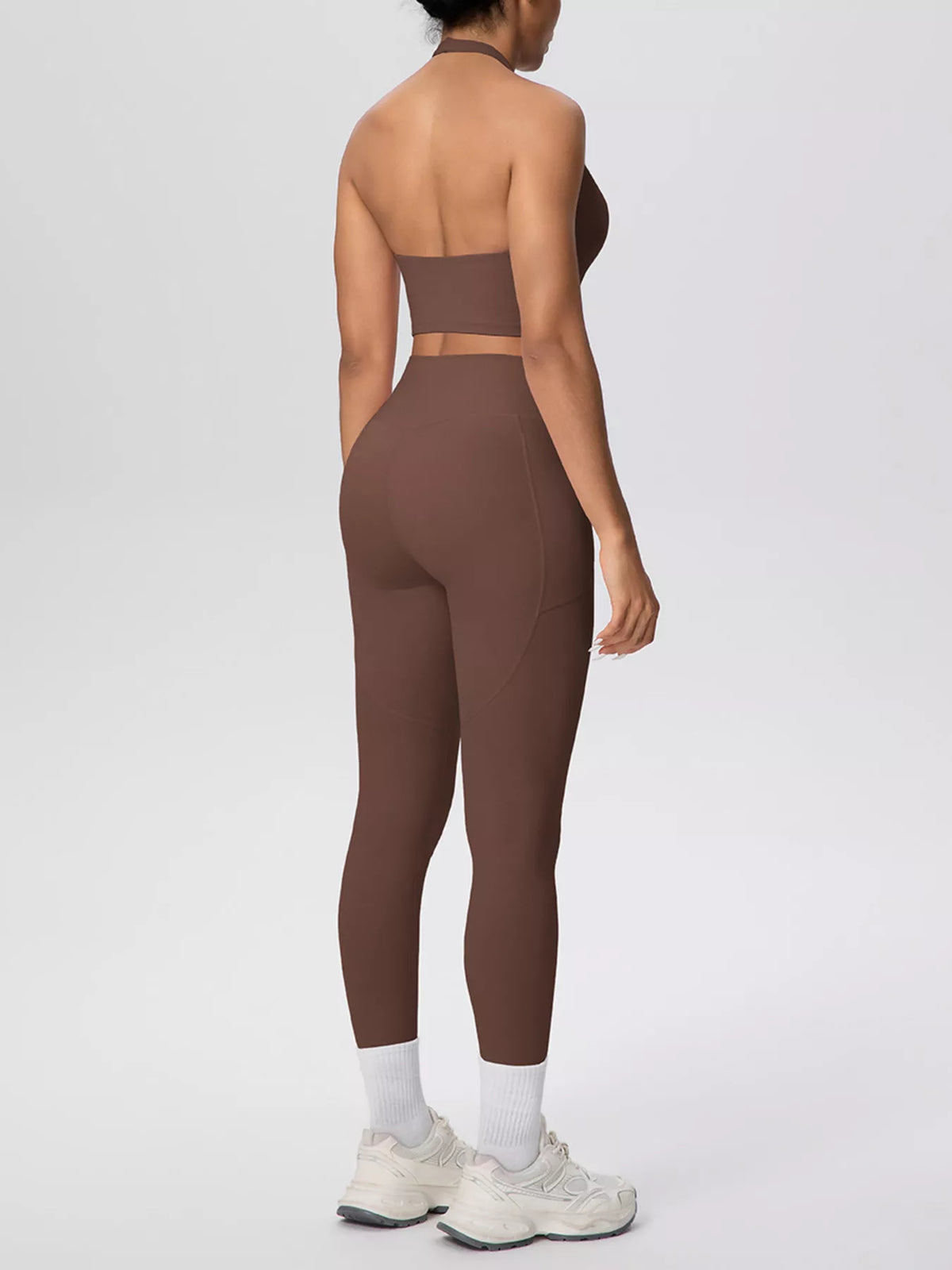 Halter Neck Crop Top High-waisted Leggings Active Set (5)