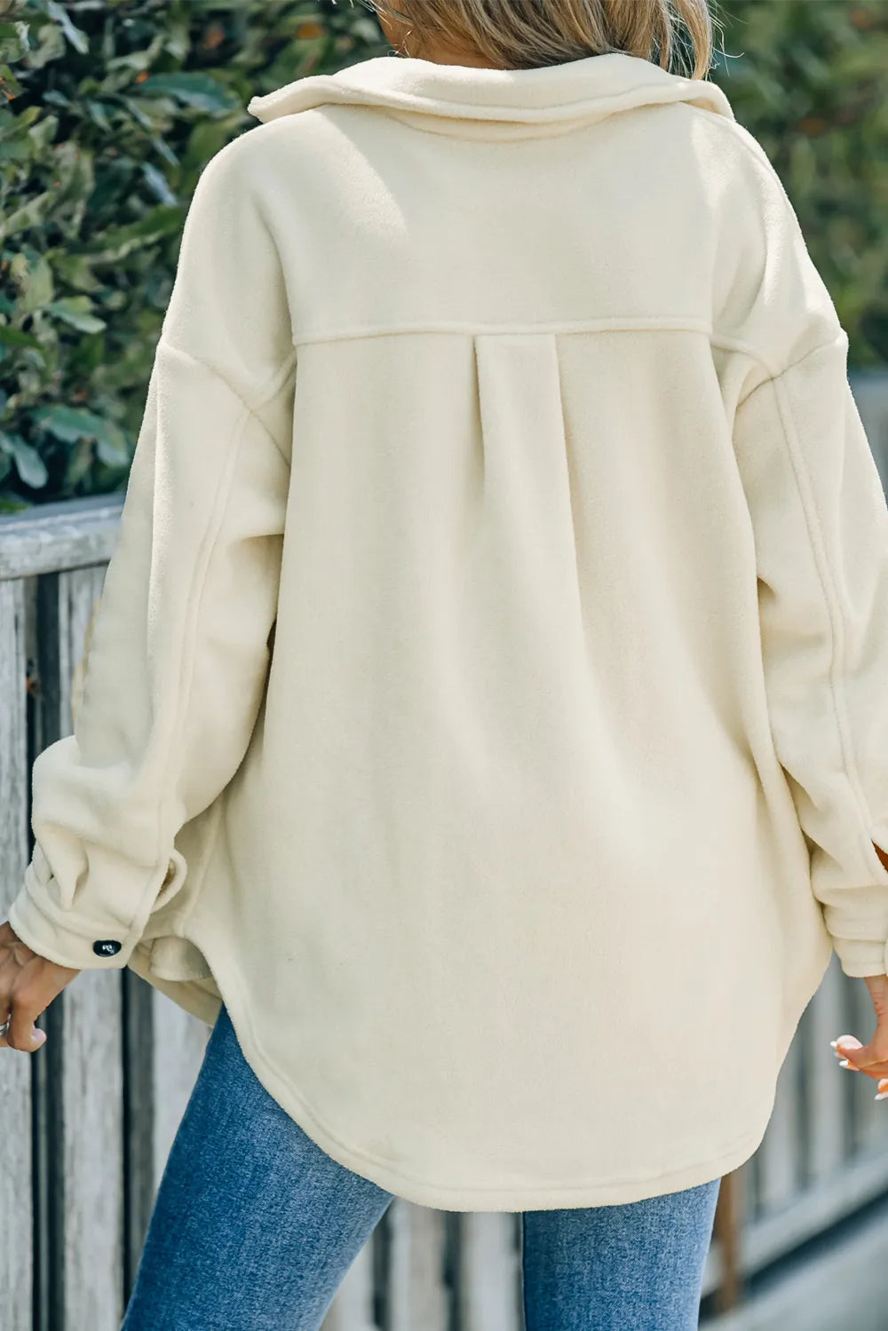 Button Up Collared Neck Long Sleeve Jacket (6)