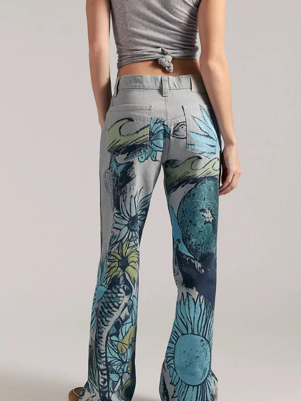 Printed Wide Leg Jeans (12)
