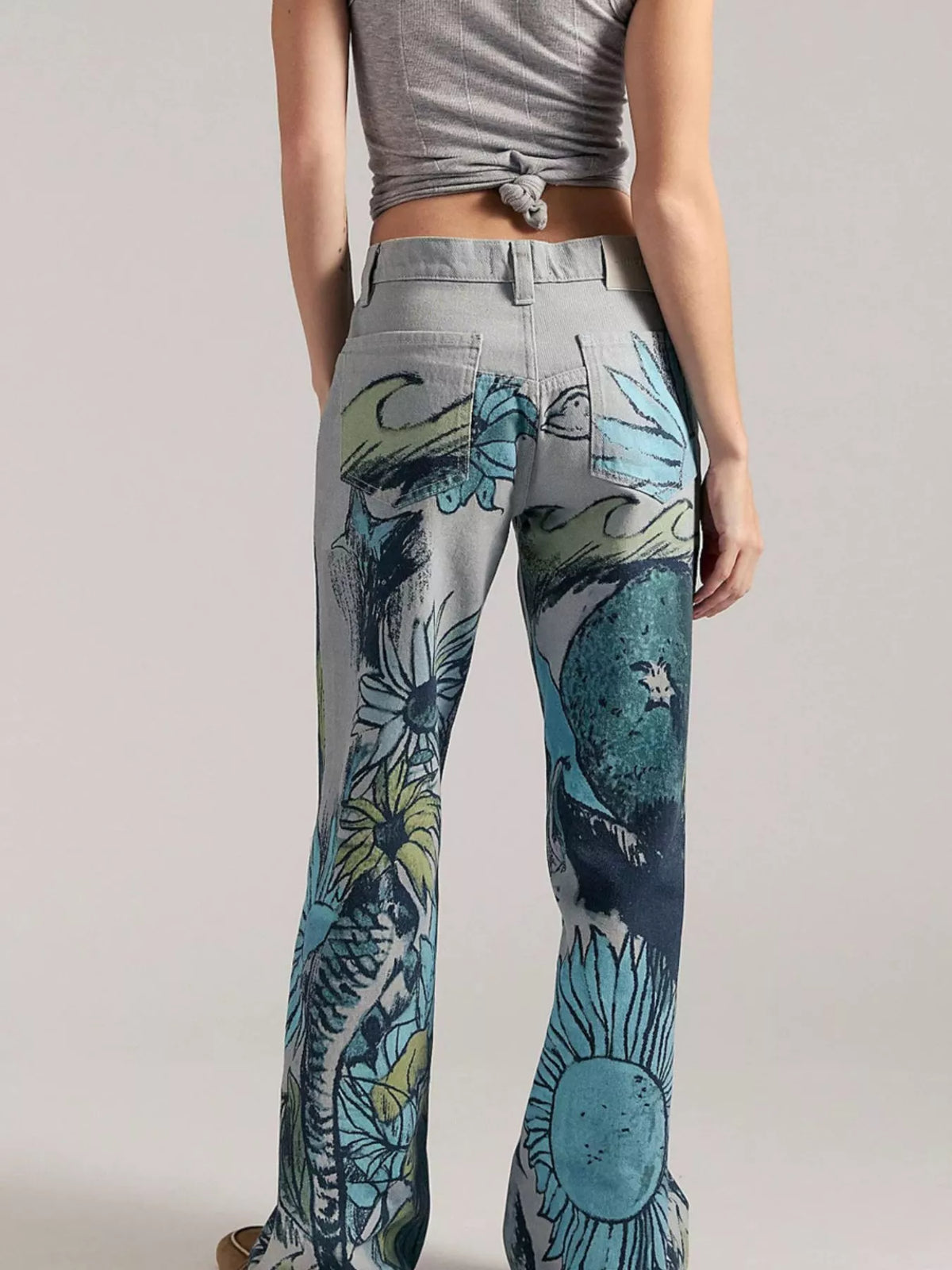 Printed Wide Leg Jeans (12)