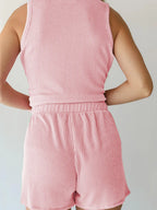 Round Neck Sleeveless Top Shorts Set (2)