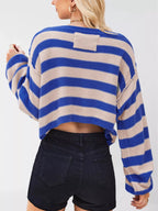 Striped Dropped Shoulder Sweater (6)