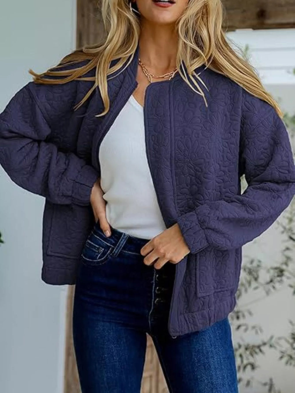 Floral Quilted Zip Up Jacket (12)