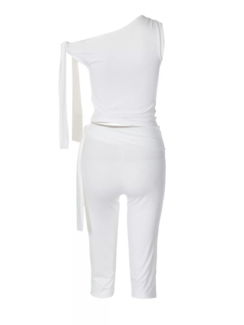 Tied One Shoulder Top Capris Set (5)