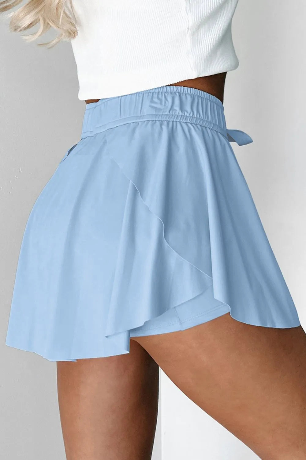 Drawstring High Waist Lined Active Skorts (22)
