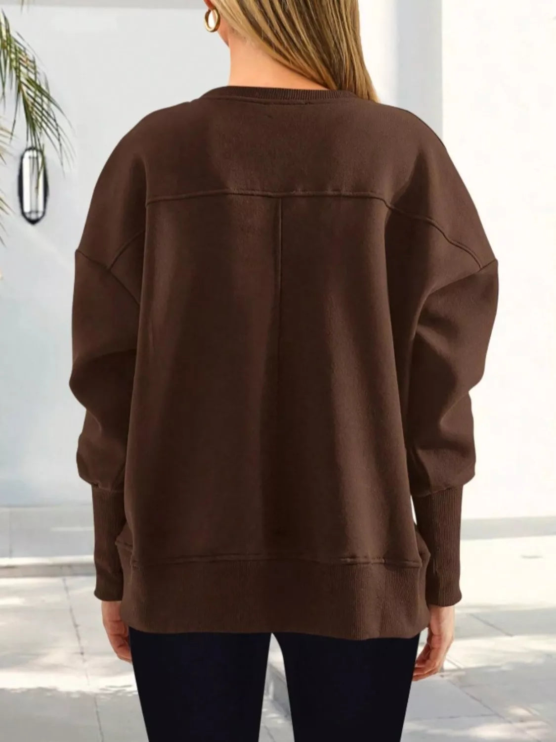 Casual Loose Side Slit Sweatshirt (13)