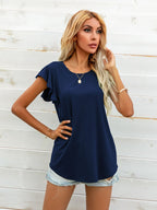 Round Neck Butterfly Sleeve Top (15)