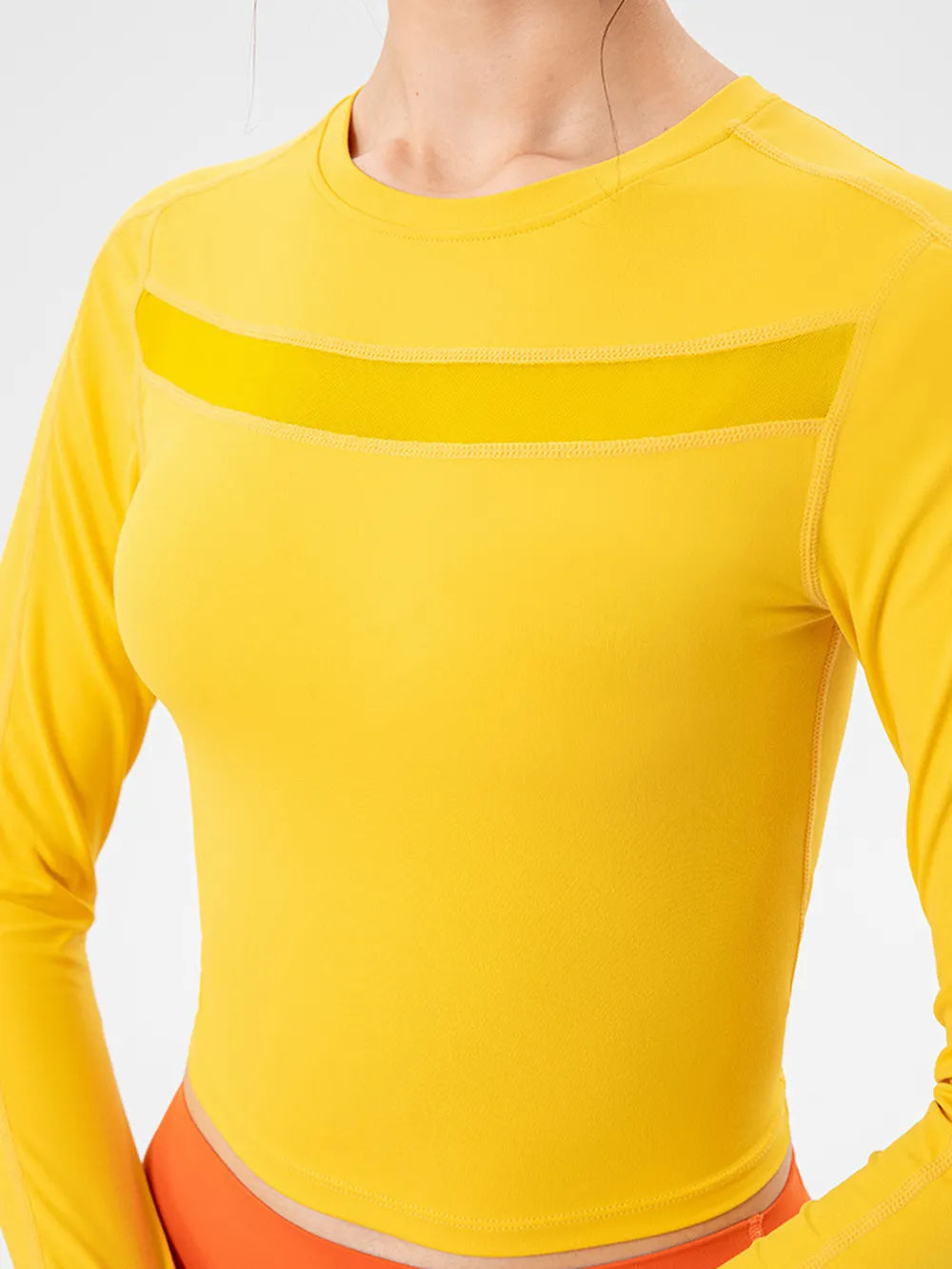 Round Neck Long Sleeve Active T-shirt (3)