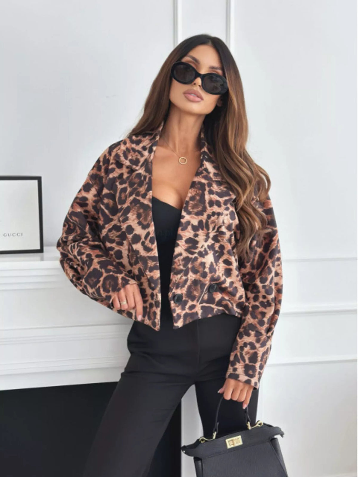 Leopard Print Cropped Blazer (10)