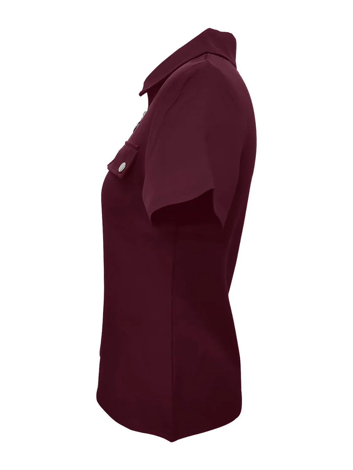 Zip Collar Short Sleeve Top (15)