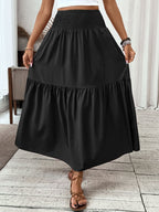 Smocked Waist Tiered Skirt (12)