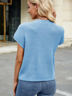 Round Neck Short Sleeve Sweater (10)