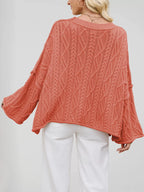 Cozy Cable Knit Drop Shoulder Oversize Sweater (7)
