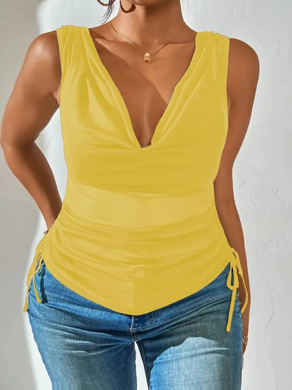 Side Drawstring Ruched Tank (31)
