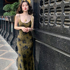 Printed Suspender Fishtail Midi Dress photo 8