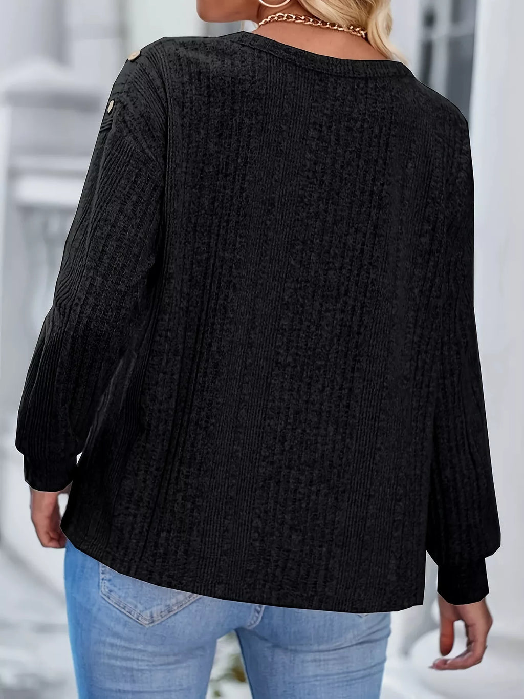 Boat Neck Ribbed Knit T-shirt (11)