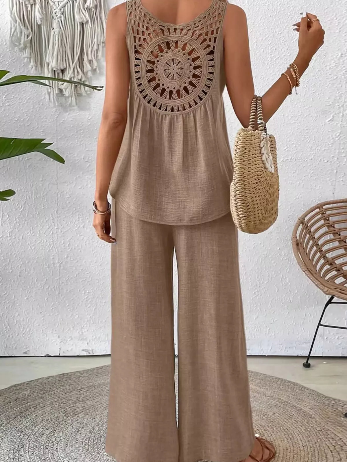 Round Neck Tank Pants Set (12)