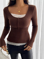Lace Detail Long Sleeve Ribbed Top (19)