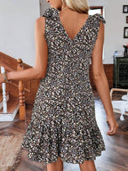 Floral Print Tie Strap Ruffle Hem Mini Dress (12)