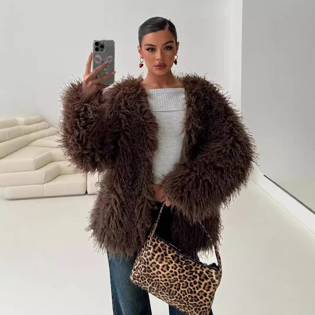 Coat Faux Fur Jacket variant CJYD217491801AZ|CJYD217491802BY|CJYD217491803CX|CJYD217491804DW|CJYD217491805EV