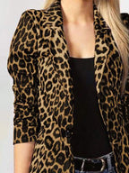 Leopard Print One Button Blazer (2)