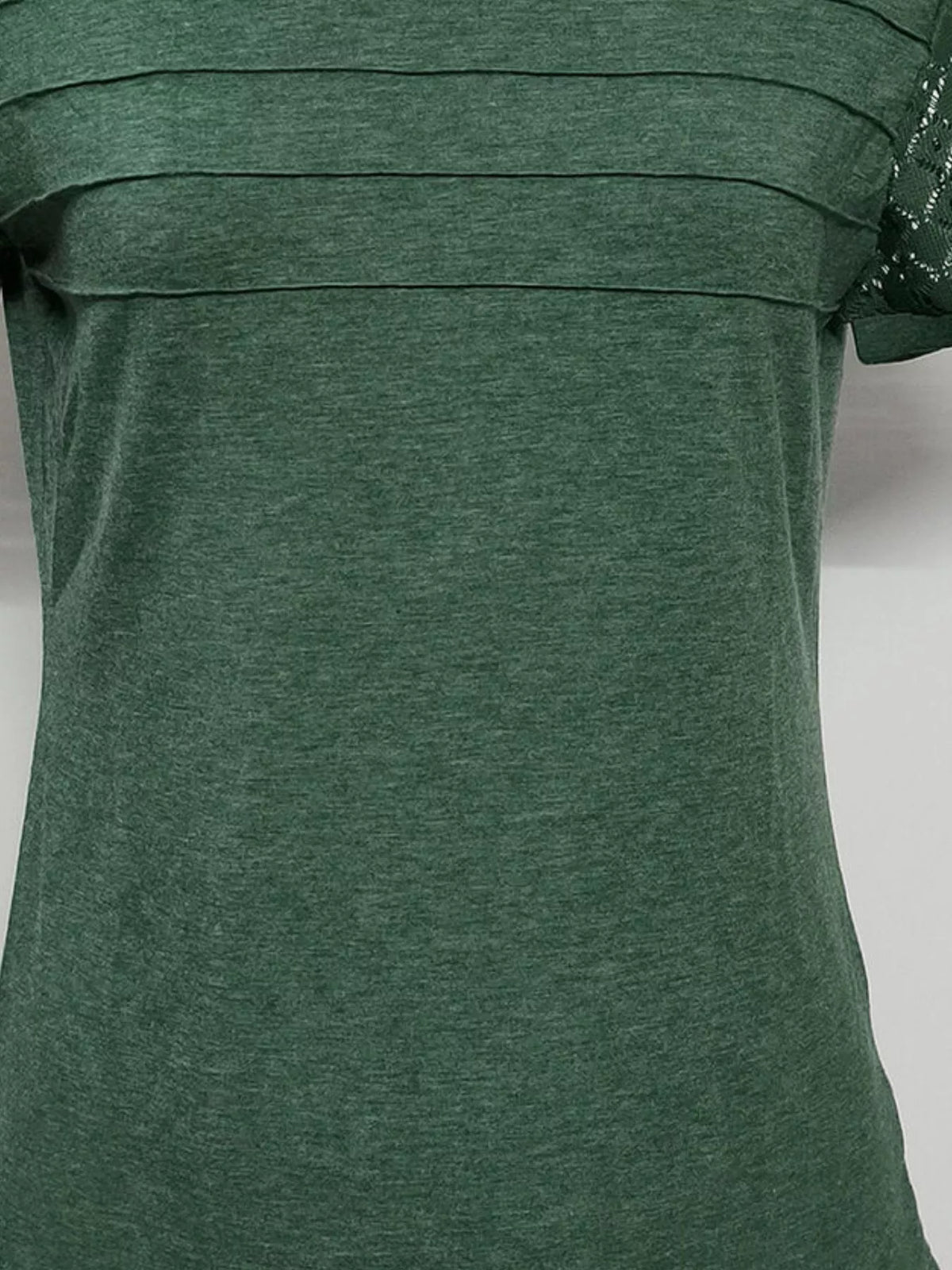 Lace Short Sleeve Round Neck T-shirt (11)