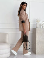 Lapel Collar Long Sleeve Blazer (7)