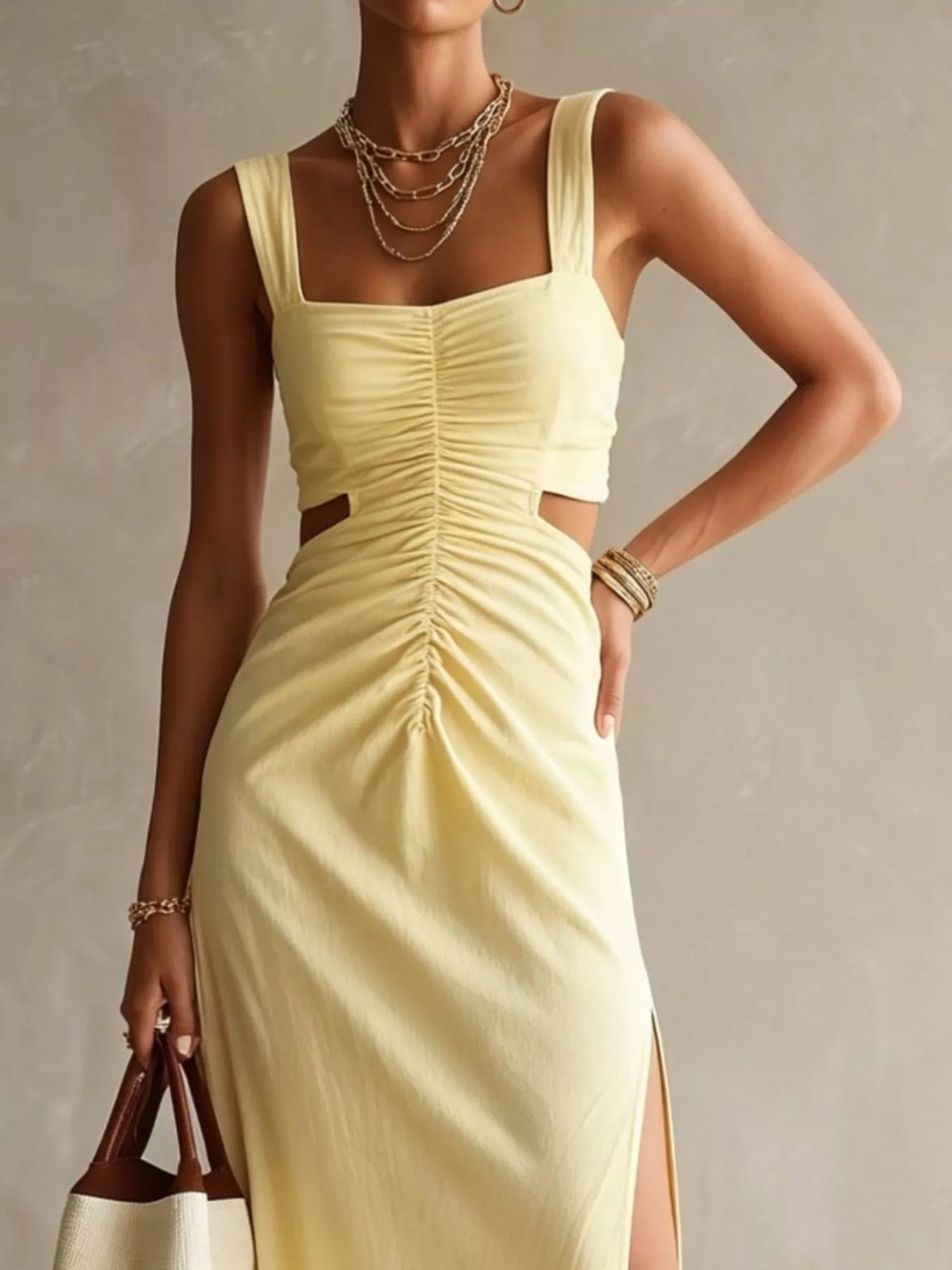 Ruched Cut-out Midi Dress (4)