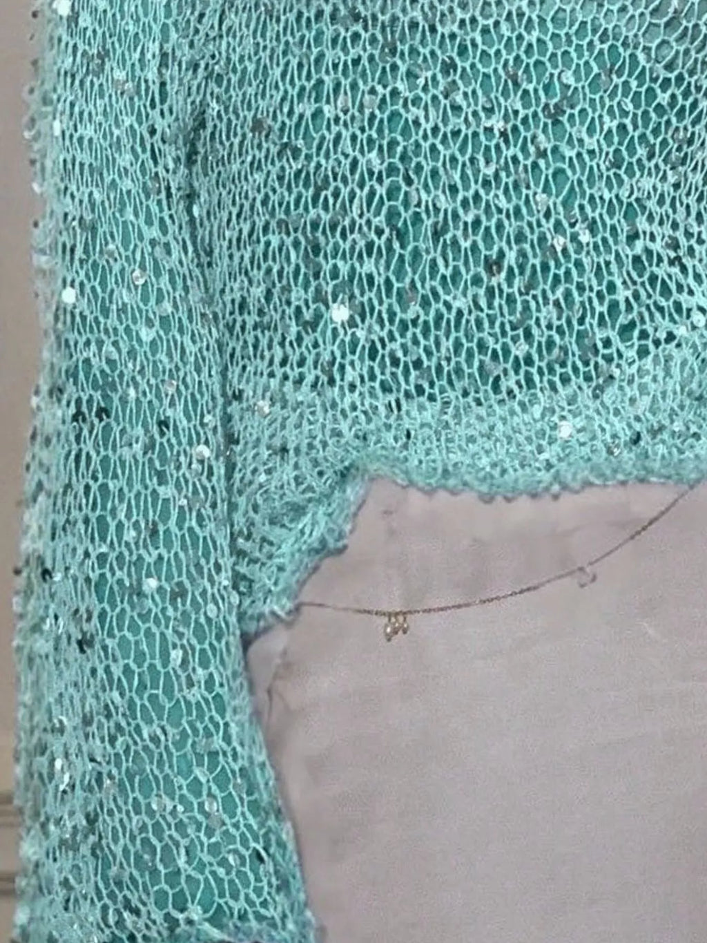 Sequin Long Sleeve Knit Cover Up (7)