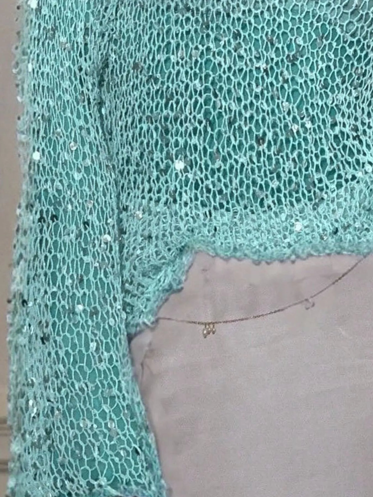 Sequin Long Sleeve Knit Cover Up (7)
