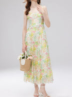 Floral Lace Sleeveless V-neck Midi Dress (15)