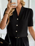 V-neck Button-down Shirt (14)