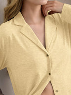 Button-down Top Wide-leg Pants Lounge Set (6)