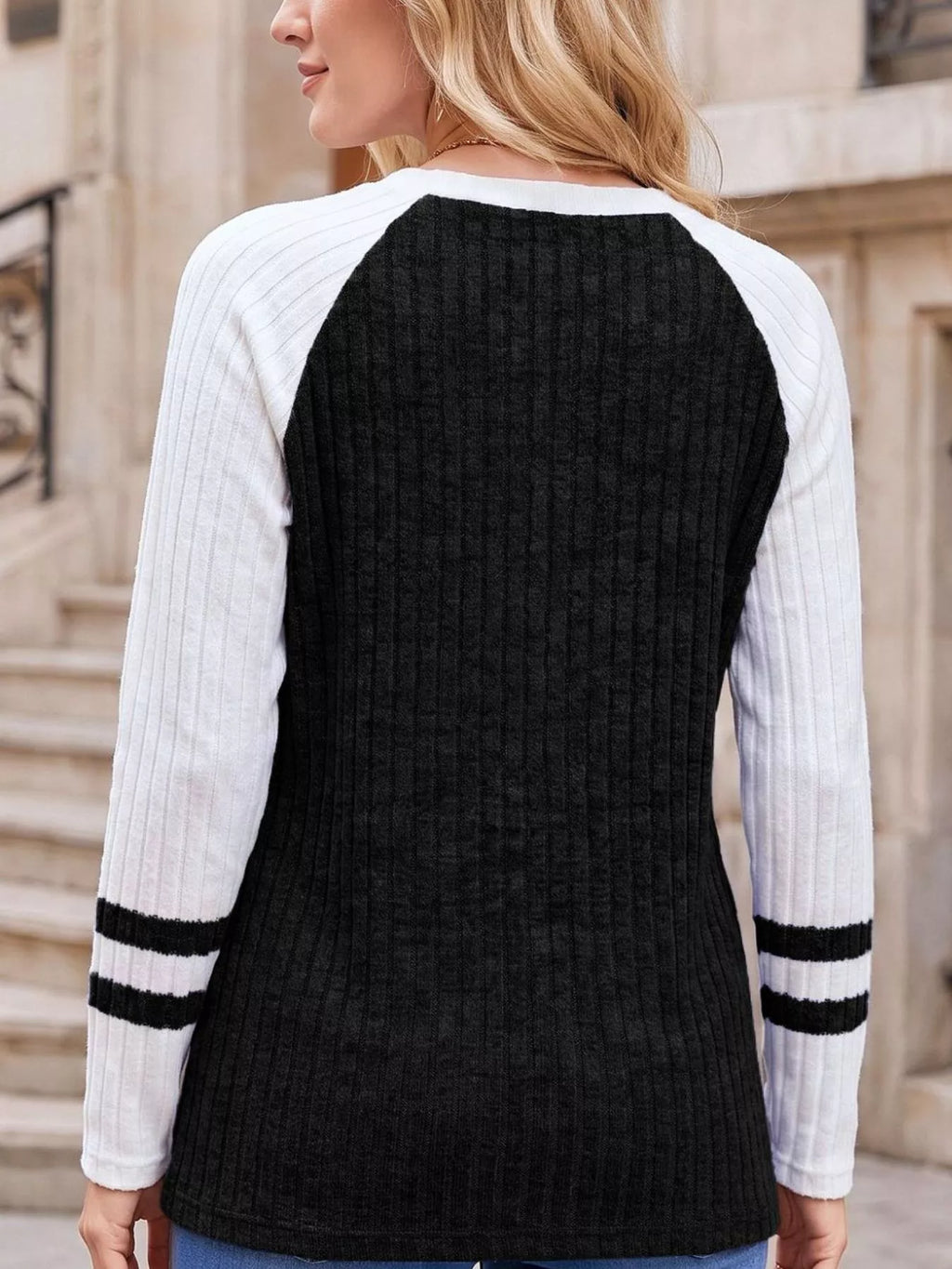 Ribbed Raglan Sleeve T-shirt (20)