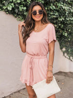 Ruffled Boat Neck Short Sleeve Romper (17)
