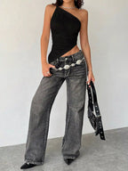 Asymmetrical One-shoulder Slim Fit Cami (17)